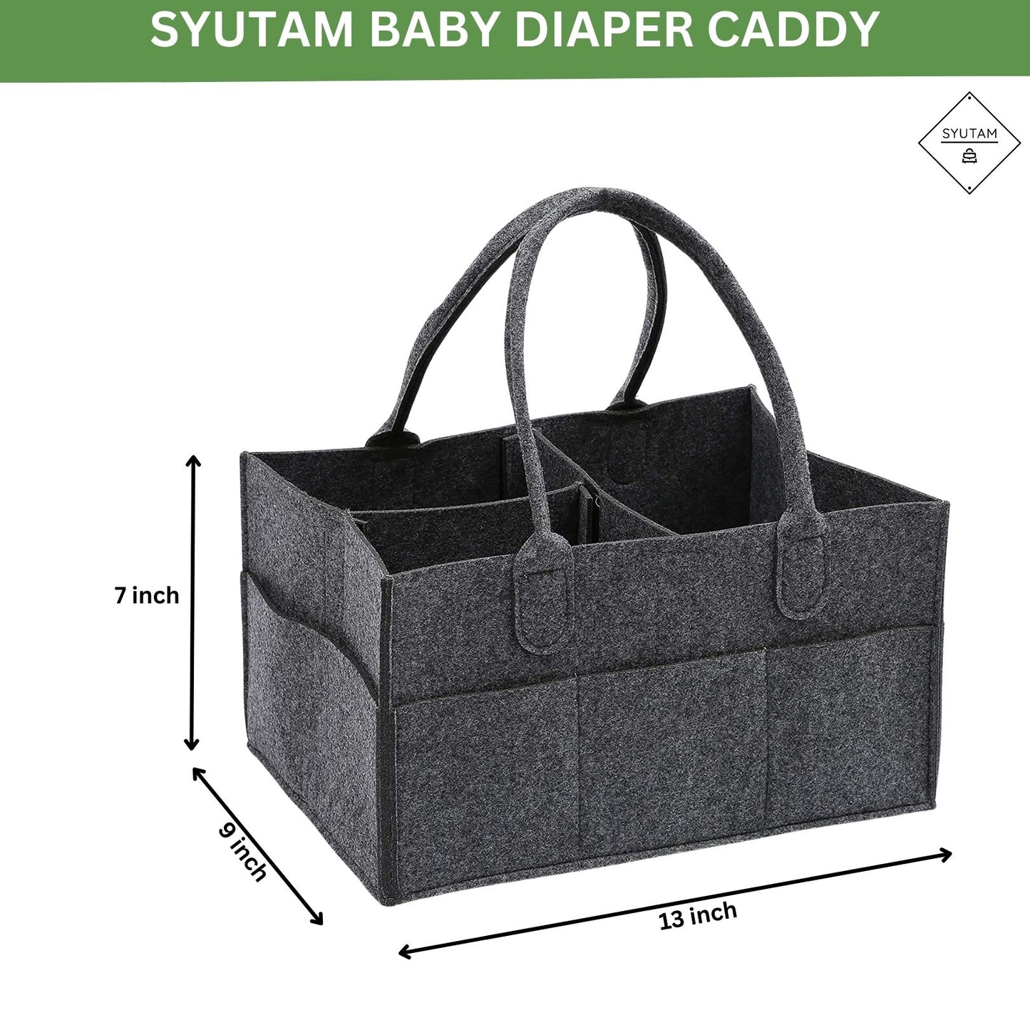 SYUTAM Diaper Caddy Bag for Smart Mothers Baby Diaper Caddy Organizers Baby Wipes Felt Storage, Nursery, Foldable, Portable and Lightweight