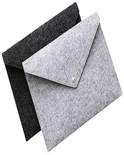 SYUTAM Felt Document Folders - Portable File Holder Document Organizer with Button Closure for Office, School, Stationery, Pack of 2