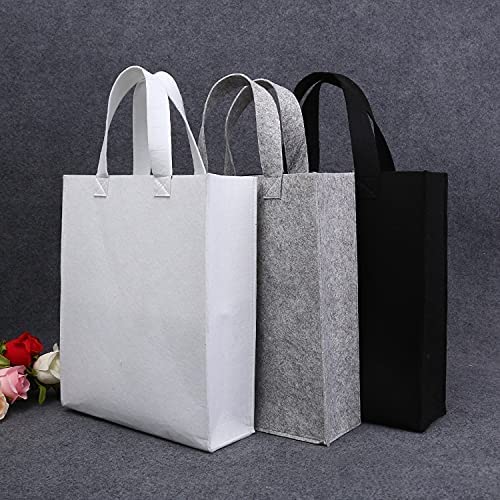 SYUTAM Felt Reusable Shopping Bag, Storage Tote Utility Bag with Reinforced Handles for Grocery, Work, Travel, Newspaper Magazine, Toys, Clothes,