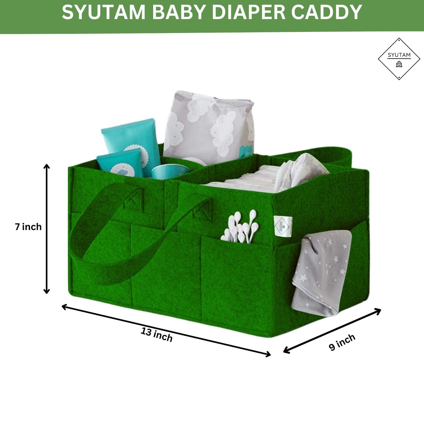 SYUTAM Diaper Caddy Bag for Smart Mothers Baby Diaper Caddy Organizers Baby Wipes Felt Storage, Nursery, Foldable, Portable and Lightweight