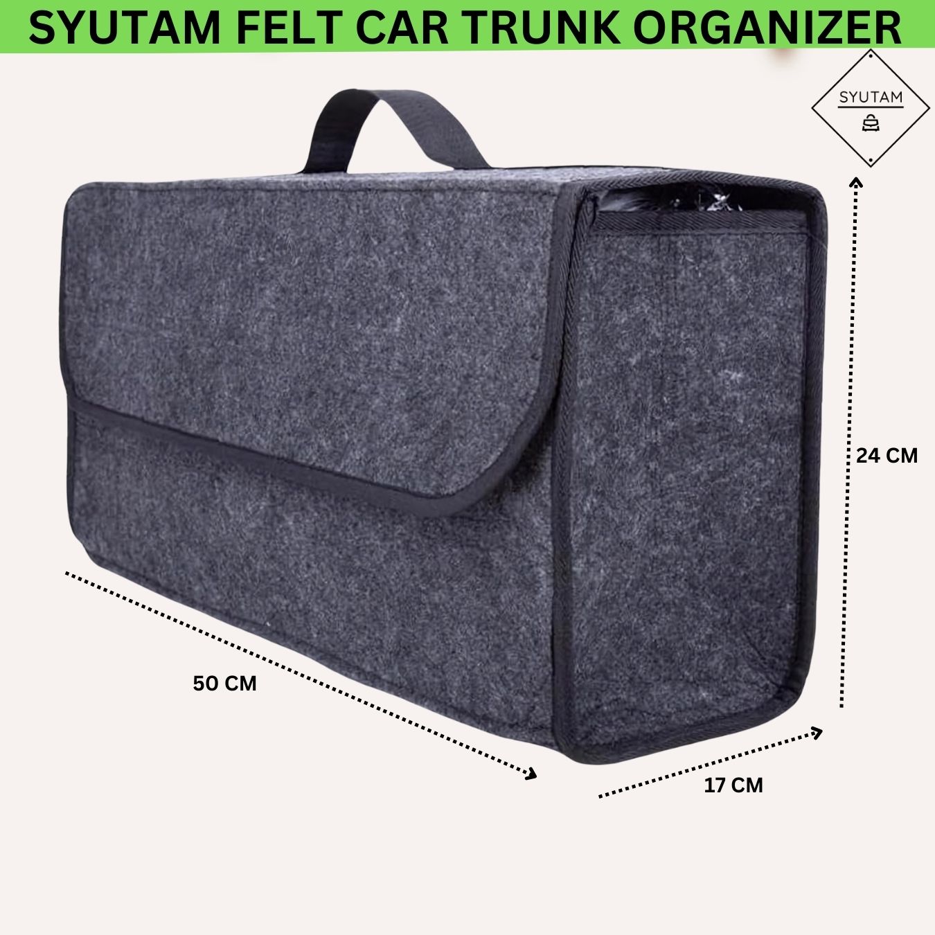 SYUTAM Car Trunk Organizers Large Anti Slip Car Trunk Compartment Boot Utensils Storage Organizer Utility Tool Bag