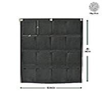 SYUTAM Non-Woven Felt Fabric Wall Planter for Gardening, Plants, Flowers, Suitable for Indoor and Outdoor (Black 16-Pockets