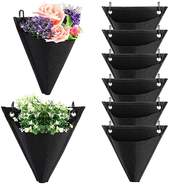 SYUTAM Non-Woven Felt Fabric Cone Shape Grow Bag for Gardening, Plants, Flowers, Suitable for Indoor and Outdoor