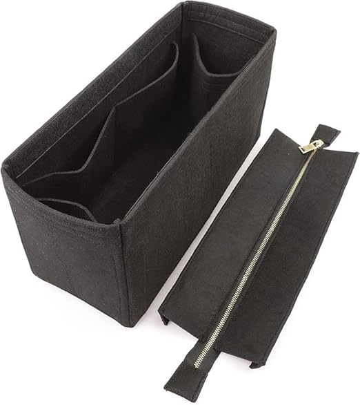 SYUTAM Felt Purse Organizer Insert for Handbags, Tote, Hobo Bag Storage Divider with Removable Metal Zipper Cover Big