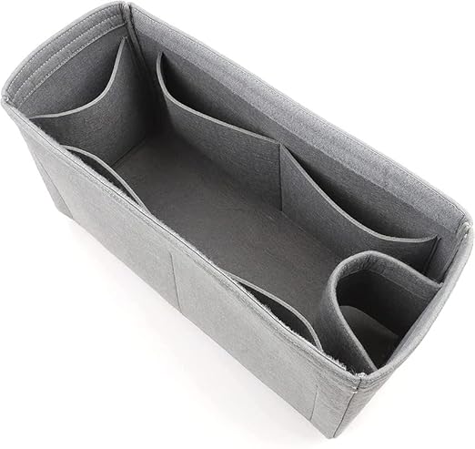 SYUTAM Felt Purse Organizer Insert for Handbags, Tote, Hobo Bag Storage Divider with Removable Metal Zipper Cover Small