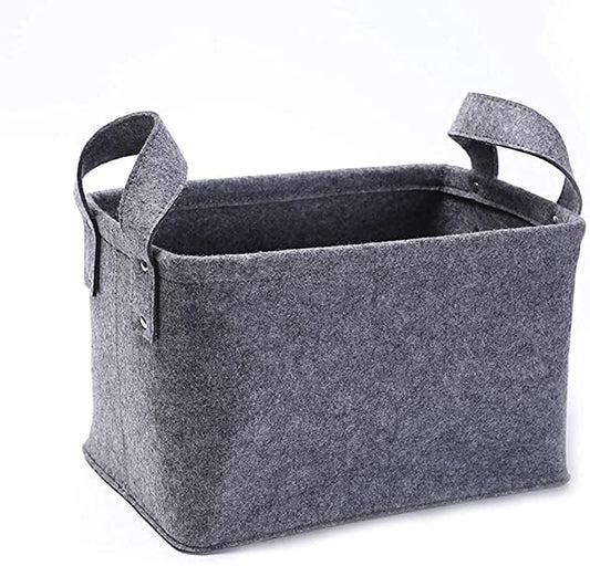 SYUTAM Organiser for toys books clothes | Foldable Basket | Multipurpose Bag (Grey)