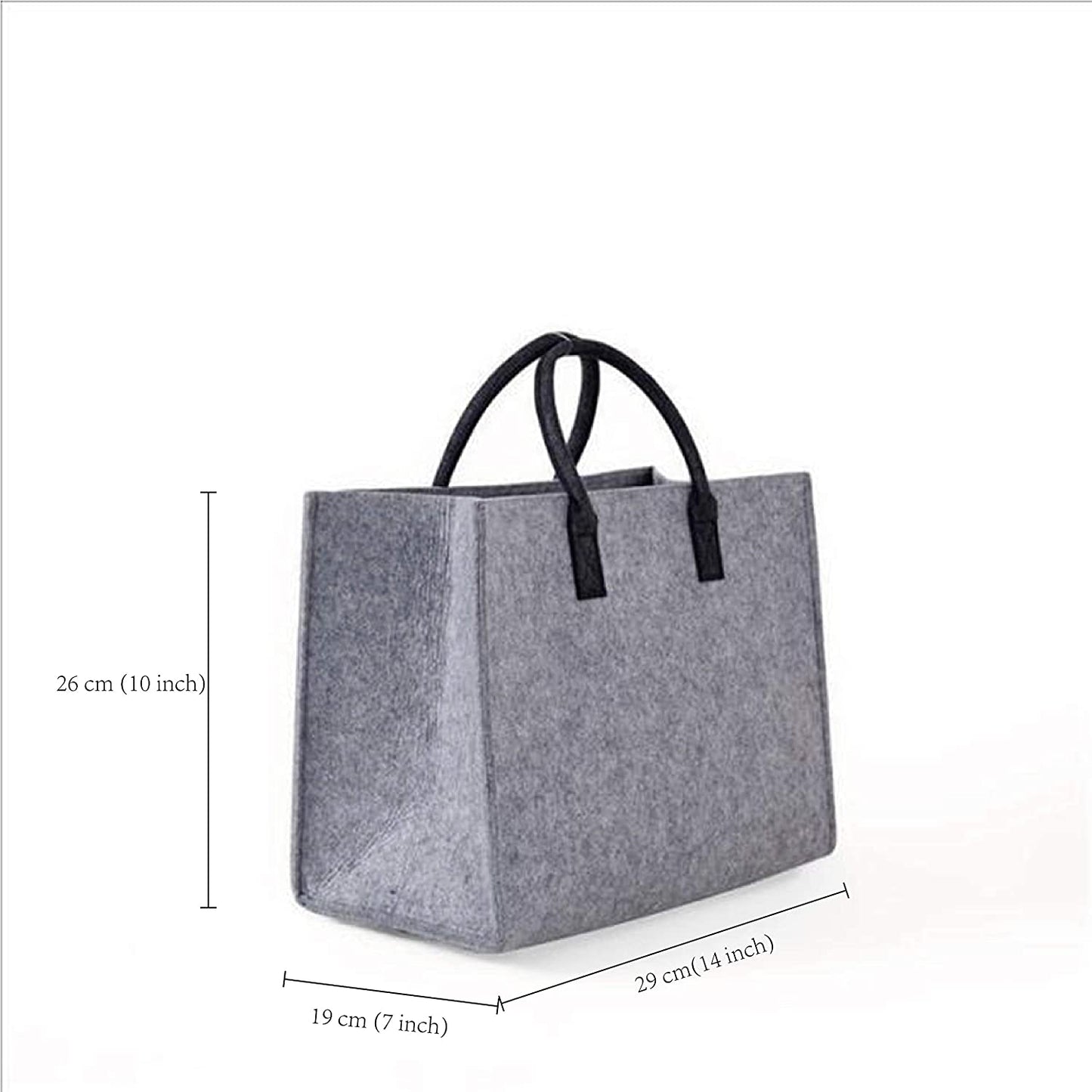 SYUTAM Reusable Shopping Bag, Felt Storage Tote Utility Bag with White Star and Handles | Work, Beach, Travel, Newspaper, Magazine, Toy, Clothes