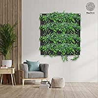 SYUTAM Non-Woven Felt Fabric Wall Planter for Gardening, Plants, Flowers, Suitable for Indoor and Outdoor (Black 16-Pockets